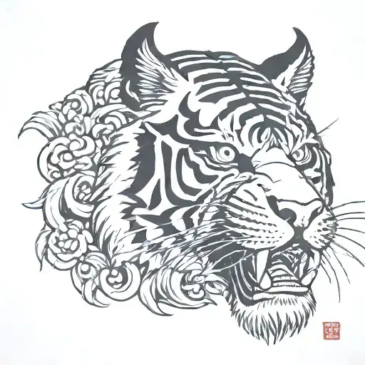 tiger mask tattoo design idea