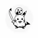 Pikachu as a zombie tattoo design idea