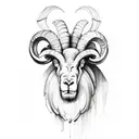 ram scull tattoo design idea