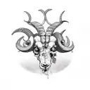 ram scull tattoo design idea