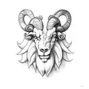 ram scull tattoo design idea