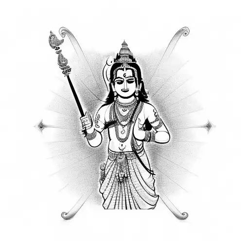 Lord Krishna tattoo design idea