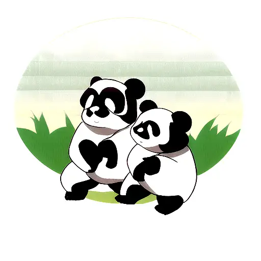 pandas on bamboo  tattoo design idea