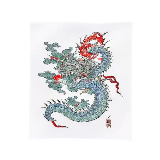 omamori with a dragon tattoo design idea