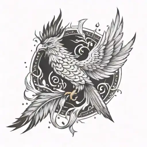 A phoenix rising from the ashes, representing resilience and overcoming challenges like betrayal and heartbreak tattoo design idea