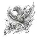 A phoenix rising from the ashes, representing resilience and overcoming challenges like betrayal and heartbreak tattoo design idea