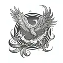 A phoenix rising from the ashes, representing resilience and overcoming challenges like betrayal and heartbreak tattoo design idea