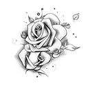 barber sign with doves roses and a ribbon tattoo design idea