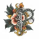hide the name "harini" in the tatoo with words tattoo design idea