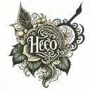 hide the name "harini" in the tatoo with words tattoo design idea