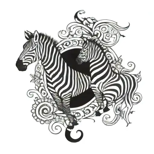 zebra semicolon incorporated tattoo design idea