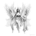 3 angels tattoo design idea