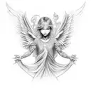 3 angels tattoo design idea