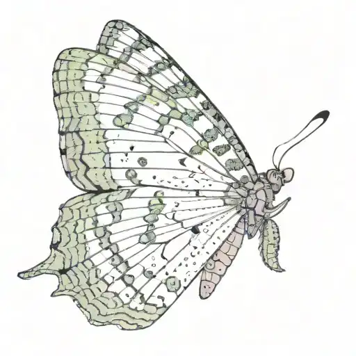 snake head butterfly tattoo design idea
