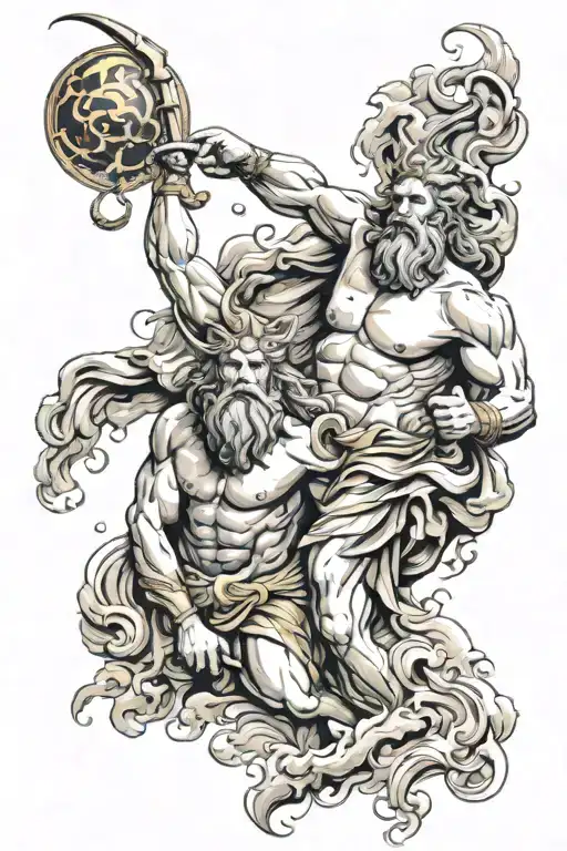 zeus y poseidon tattoo design idea