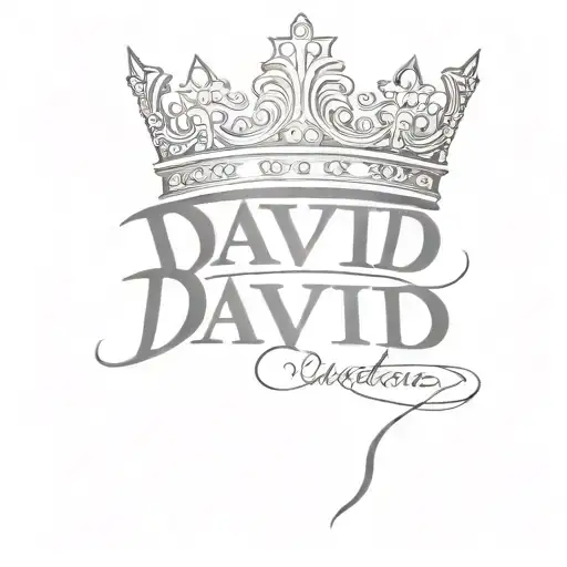 the name david cursive writing and a kings crown for a female neck  symbol love  tattoo design idea