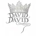 the name david cursive writing and a kings crown for a female neck  symbol love  tattoo design idea