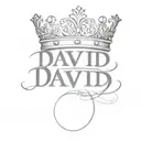 the name david cursive writing and a kings crown for a female neck  symbol love  tattoo design idea