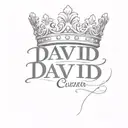 the name david cursive writing and a kings crown for a female neck  symbol love  tattoo design idea