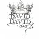 the name david cursive writing and a kings crown for a female neck  symbol love  tattoo design idea