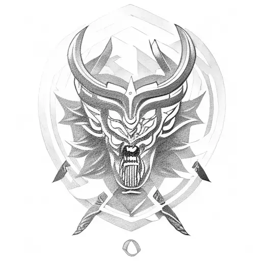 A BJJ fighter grappling with a Greek mythological creature tattoo design idea