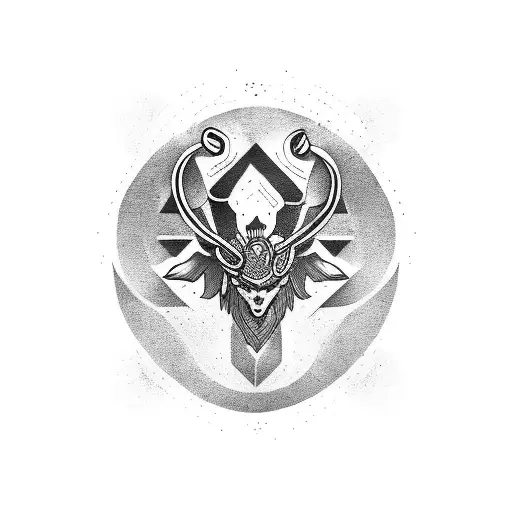 A BJJ fighter grappling with a Greek mythological creature tattoo design idea