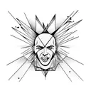 icarus falling from back black and white tattoo design idea