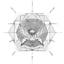 icarus falling from back black and white tattoo design idea