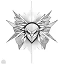 icarus falling black and white tattoo design idea