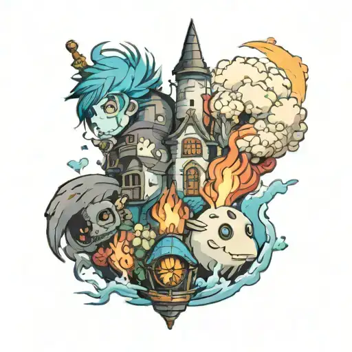 Howls moving castle tattoo design idea