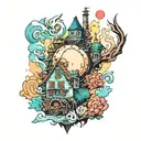 Howls moving castle tattoo design idea