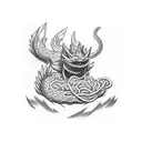 veemon with ramen tattoo design idea