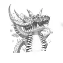 veemon with ramen tattoo design idea