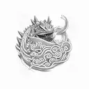 veemon with ramen tattoo design idea