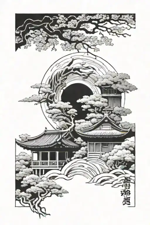 Japanese dojo tattoo design idea