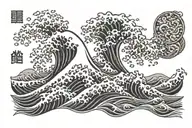japanese waves tattoo design idea