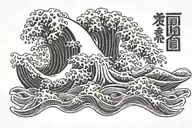 japanese waves tattoo design idea