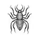 cockroach on spider net tattoo design idea