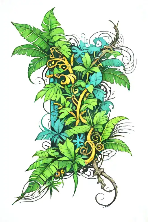 Create a jungle-inspired tattoo featuring elements from Far Cry 3 tattoo design idea