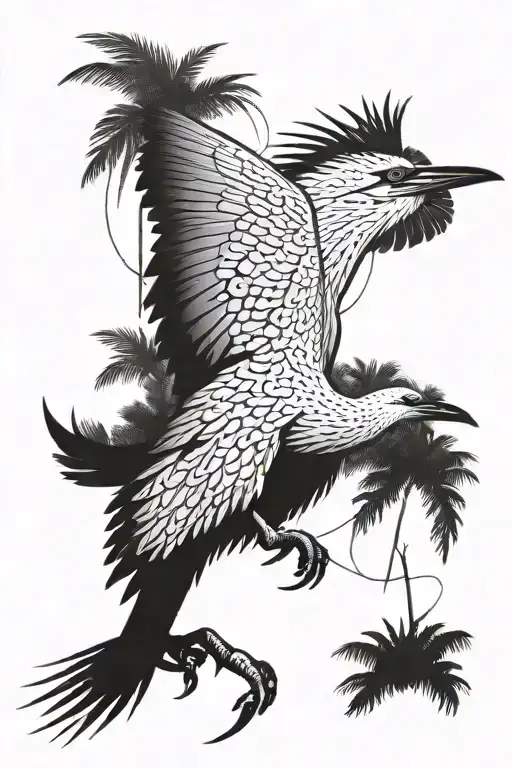 Combine elements of Far Cry 3 with a heron in a dotwork style tattoo tattoo design idea