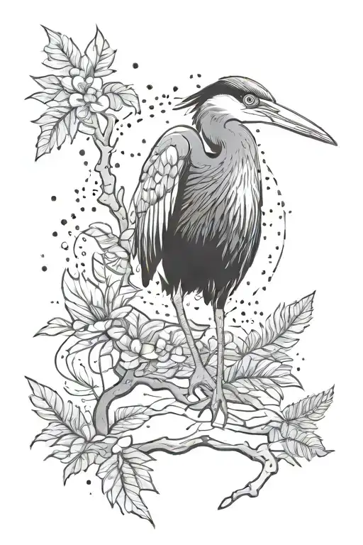 Combine elements of Far Cry 3 with a heron in a dotwork style tattoo tattoo design idea