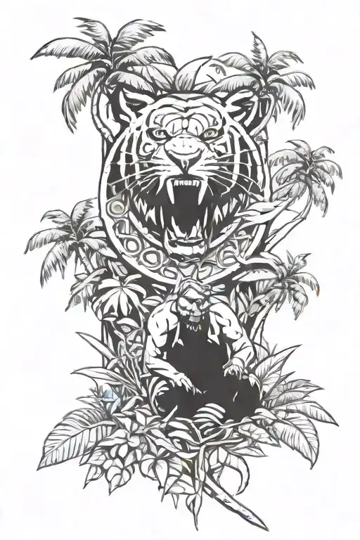 Create a jungle-inspired tattoo featuring elements from Far Cry 3 tattoo design idea