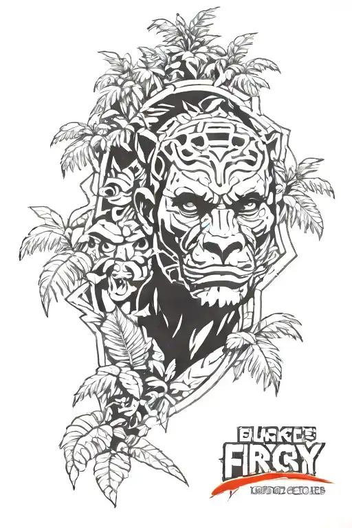 Create a jungle-inspired tattoo featuring elements from Far Cry 3 tattoo design idea