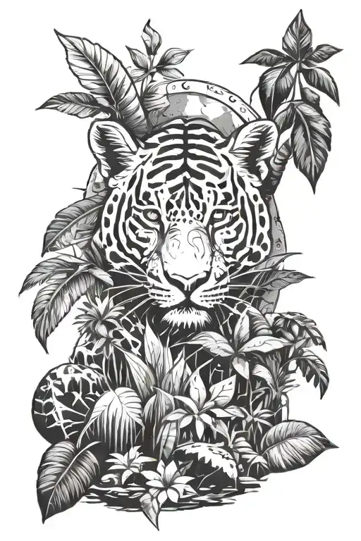 Create a jungle-inspired tattoo featuring elements from Far Cry 3 tattoo design idea