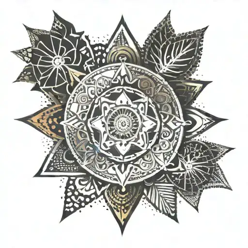 Dotwork mandala incorporating elements from Far Cry 3 like the Rakyat tribe's logo for a unique and meaningful tattoo tattoo design idea