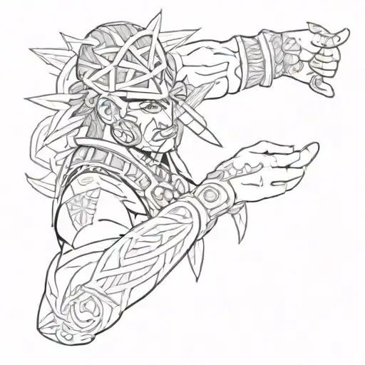 Tribal design incorporating iconic symbols from Far Cry 3 such as the tribal tattoo on the main character's arm tattoo design idea