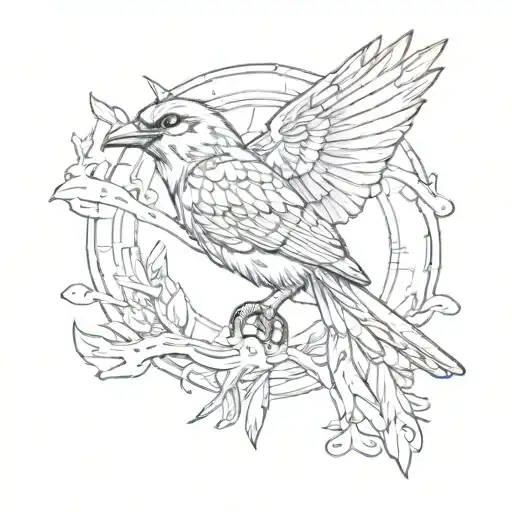 Tattoo design combining elements from Far Cry 3 and the concept of balance represented by the bird Цапля tattoo design idea
