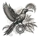 Combine elements of Far Cry 3 with the symbolism of a balance bird Цапля in a unique tattoo design tattoo design idea