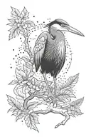 Combine elements of Far Cry 3 with a heron in a dotwork style tattoo tattoo design idea