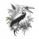 Incorporate elements of a long tattoo, a heron, and an antique knife into a jungle-themed tattoo inspired by Far Cry 3 tattoo design idea